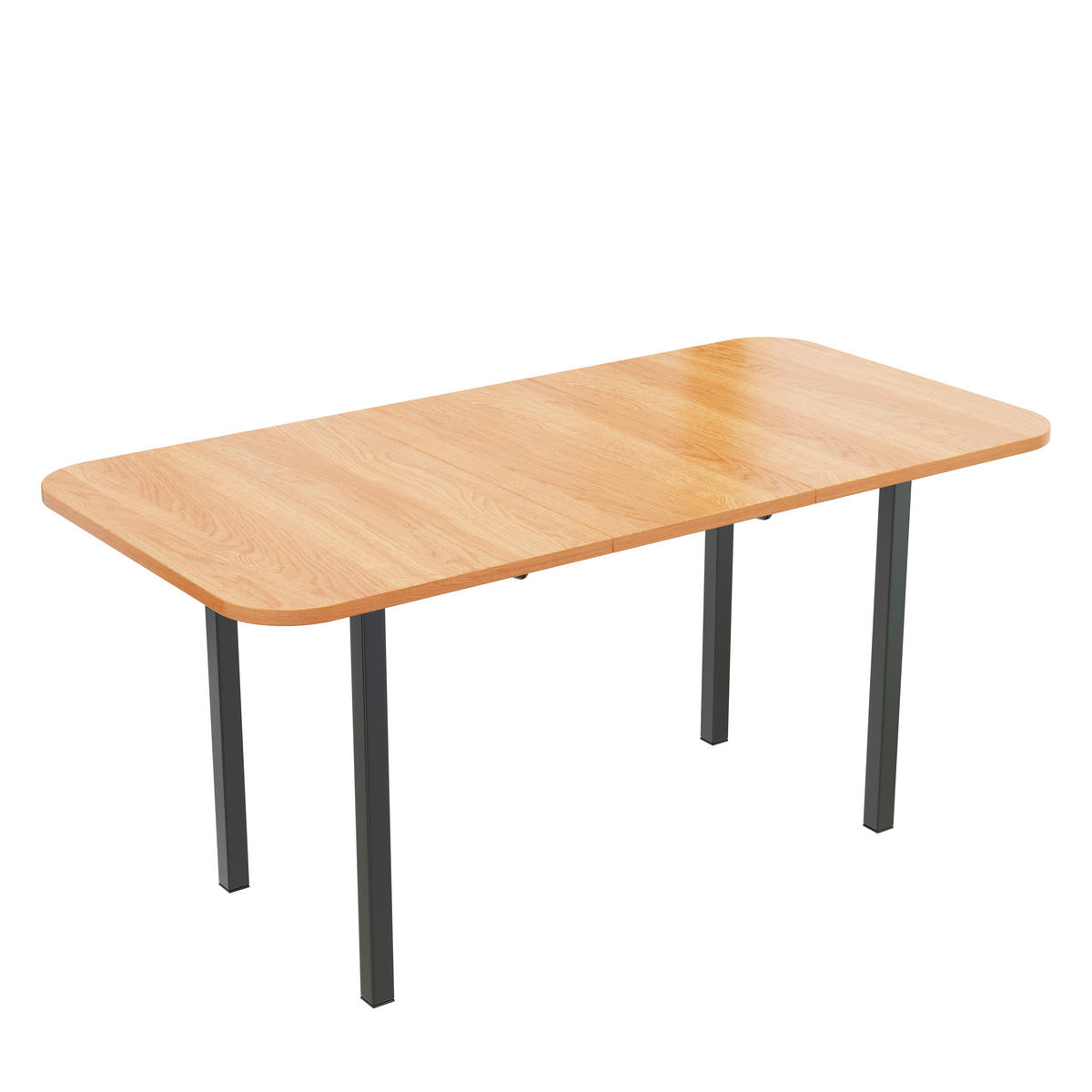 ESSTISCH Holzeffekt 120-160/80/75 cm - Braun, Holzwerkstoff/Metall (160/80/75cm) - Urban Meuble