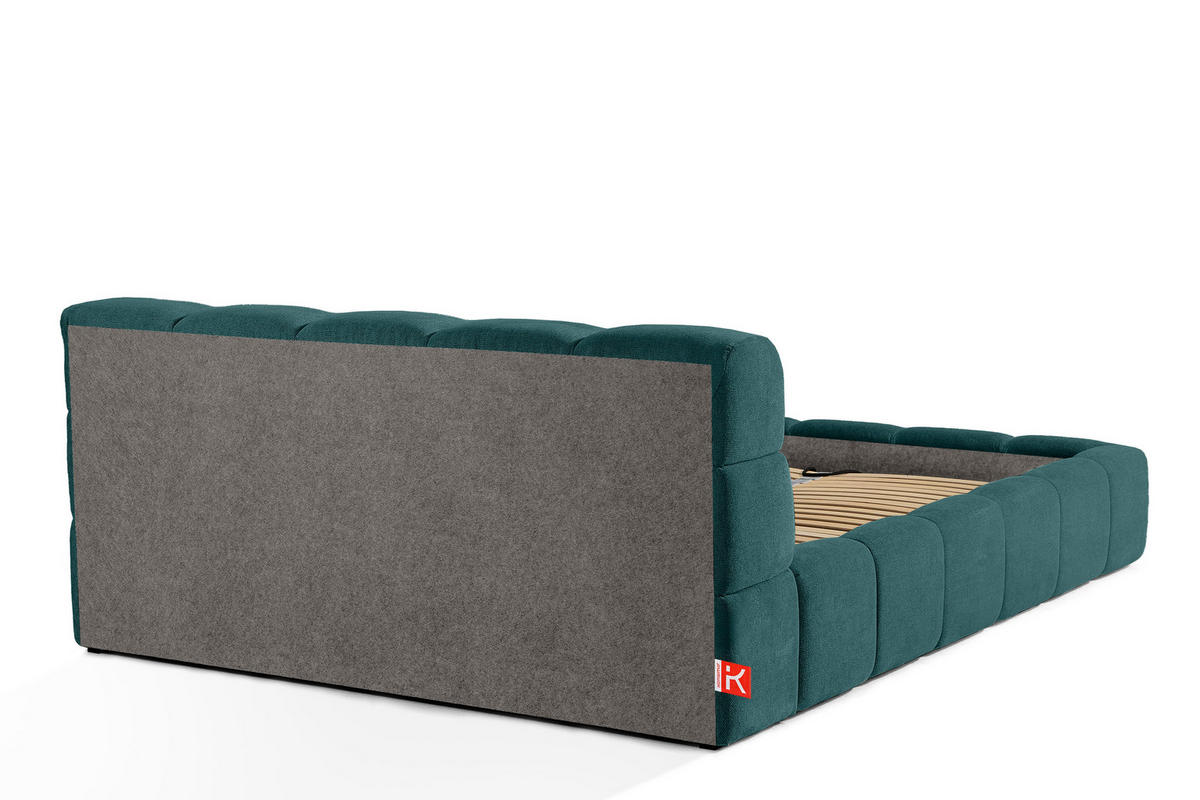 POLSTERBETT AERI 140/160/180/200 mit Rahmen und Bettkasten, blau - Blau, Holz/Holzwerkstoff (160/200cm) - KONSIMO®