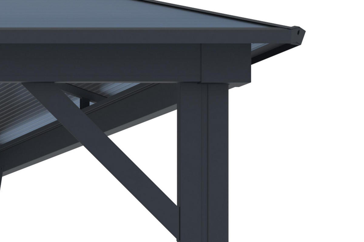 PAVILLON Grace Anthrazitgrau 3,5m x 3,5m - Grau, Metall (360/262/360cm) - Cazeboo