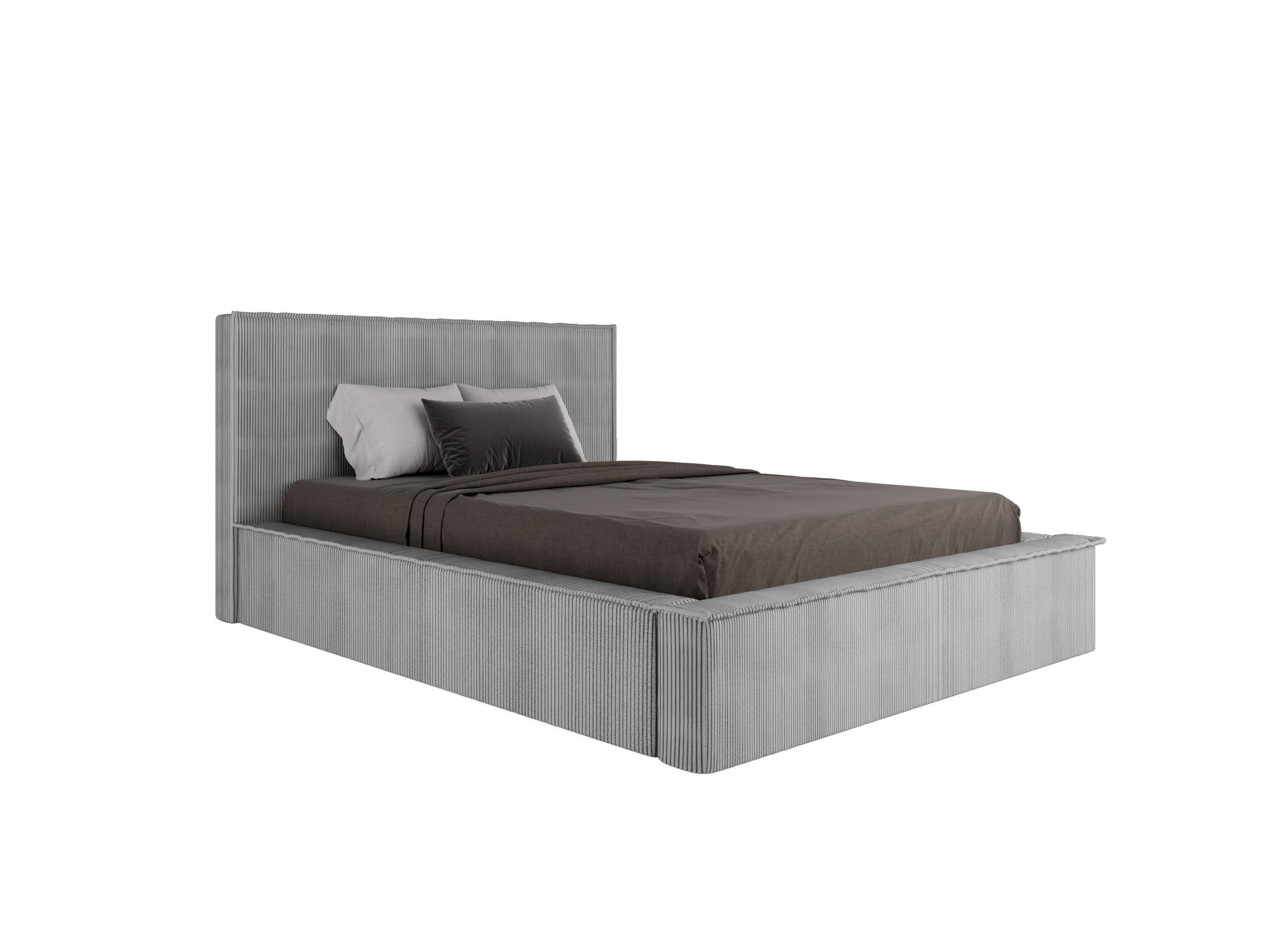 POLSTERBETT SANA 140x200cm Elegantes Polsterbett für modernen Wohnstil , Taschenfederkernmatratze mit kokos KORNOS (20cm), grau - Grau, Holz (140/200cm) - Panda Möbel