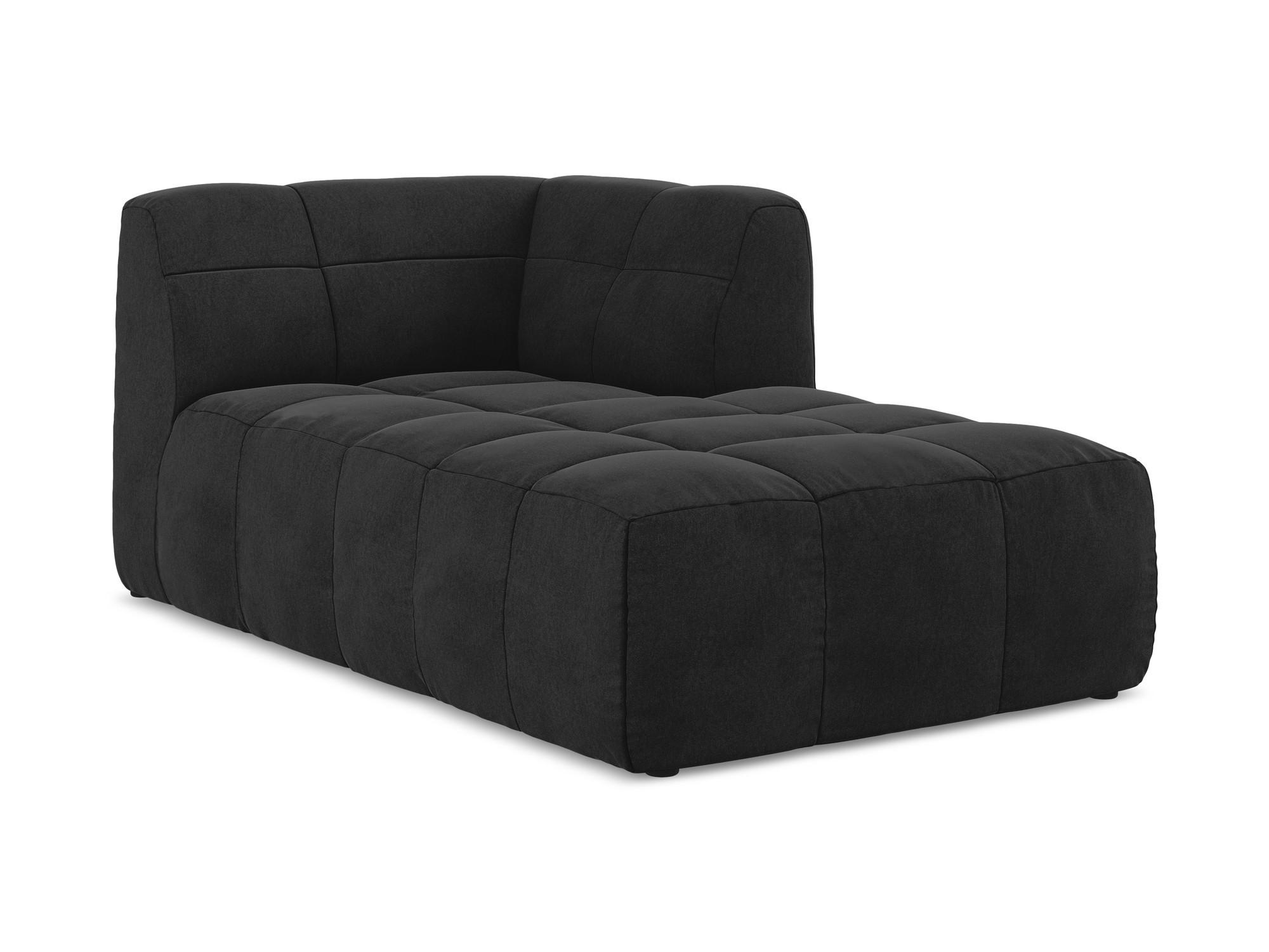 SOFAELEMENT Rechts Samt Stoff Schwarz - Schwarz, Holzwerkstoff/Kunststoff (101/77/175cm) - Makamii