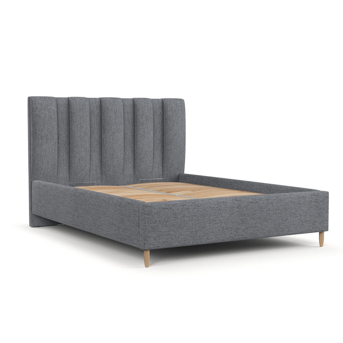 POLSTERBETT Loom 120/200 cm Grau im Neve Stoff - Naturfarben/Grau, Holz/Holzwerkstoff (120/200cm) - AltaBeds
