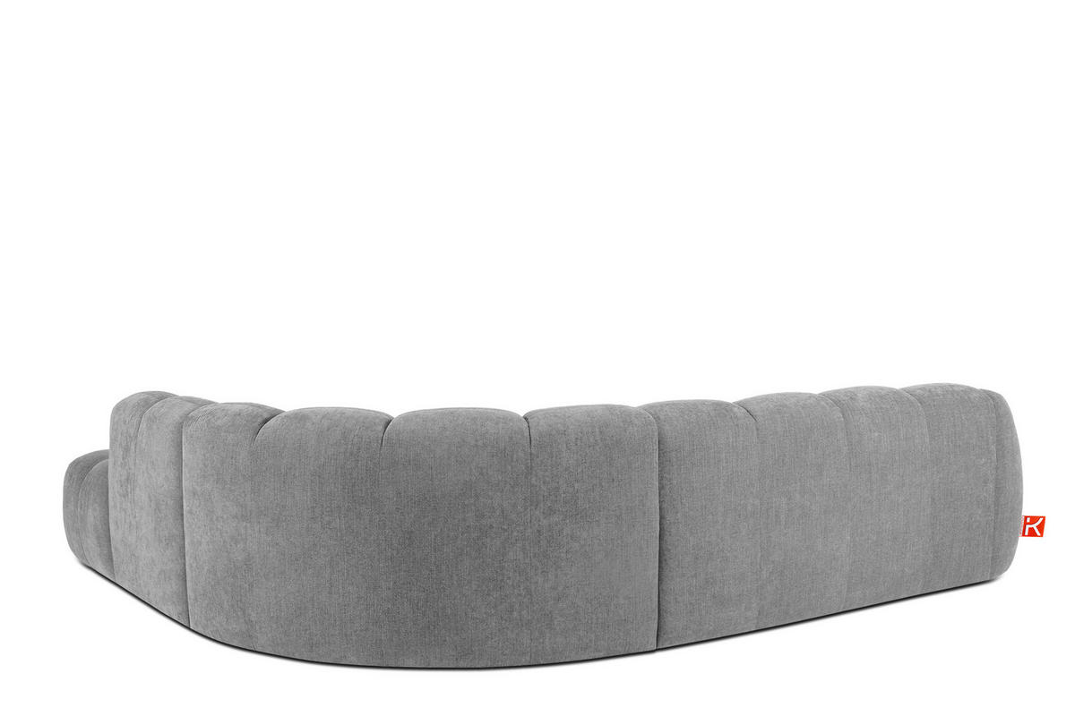 ECKSOFA RECHTS FLAVA, hell Aschgrau - Hellgrau, Holz/Holzwerkstoff (310/274cm) - KONSIMO®