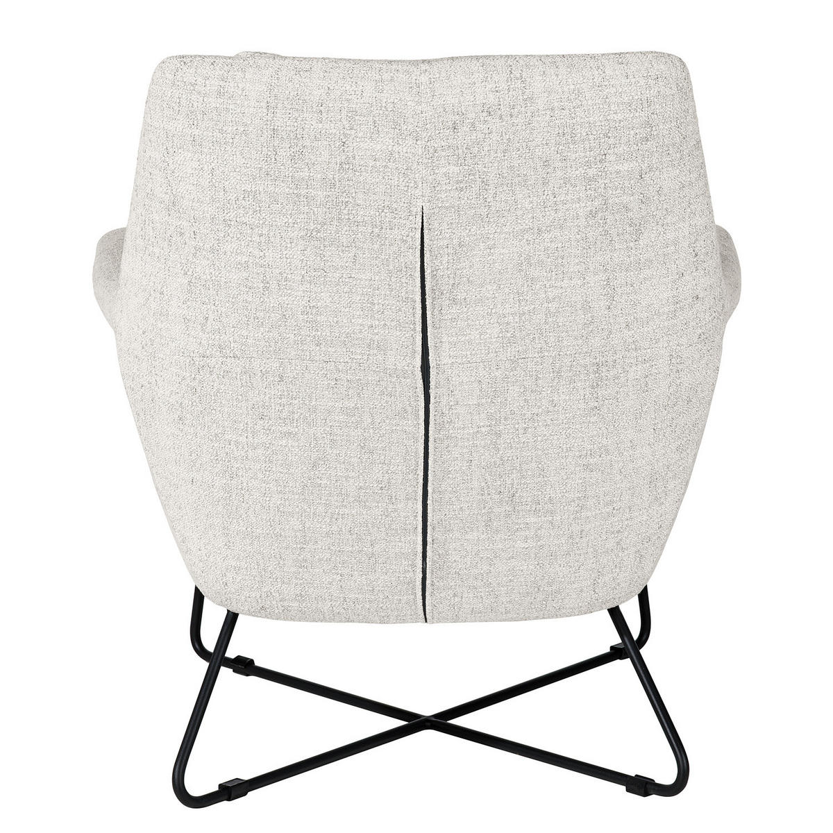 SESSEL - Hellgrau/Schwarz, Textil/Metall (82/88/84cm) - home24