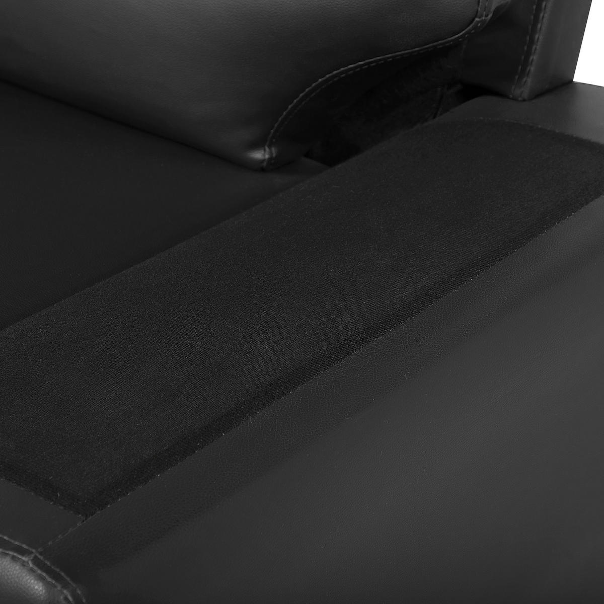 3-SITZER-SOFA Kunstleder Schwarz Vogar - Schwarz, Kunststoff/Textil (195/90/74cm) - Beliani