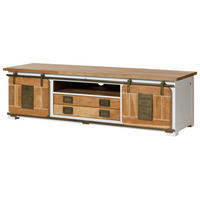 TV-BOARD Mango 180x55x50 weiß lackiert RAILWAY #314 - Weiß, Holz (180/50/55cm) - Massivmoebel24