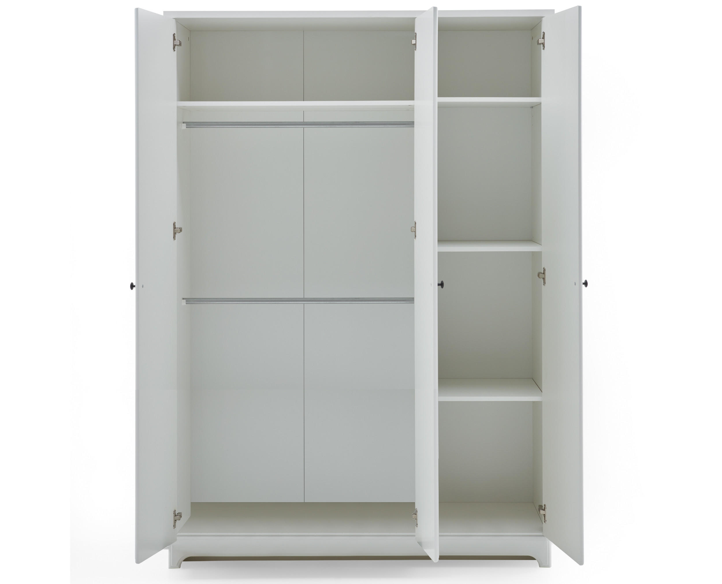 KLEIDERSCHRANK Thilo Landhausstil 133/189/51 cm Soft-Close - Schwarz/Weiß, Holzwerkstoff/Metall (133/189/51cm) - arthur berndt