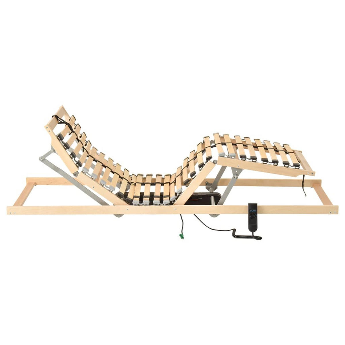 LATTENROST Elektrisch mit Mittelzone Verstellbar, 90/200 cm, aus Massivholz, in Anthrazit - Anthrazit, Holz - vidaXL