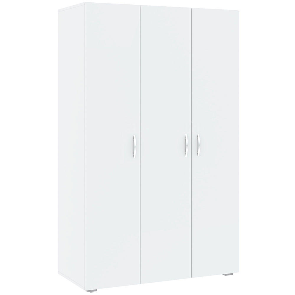 KLEIDERSCHRANK Basic Weiß 110,7 / 52 / 179 cm - Silberfarben/Weiß, Holz/Holzwerkstoff (110.7/179/52cm) - Feldmann-Wohnen