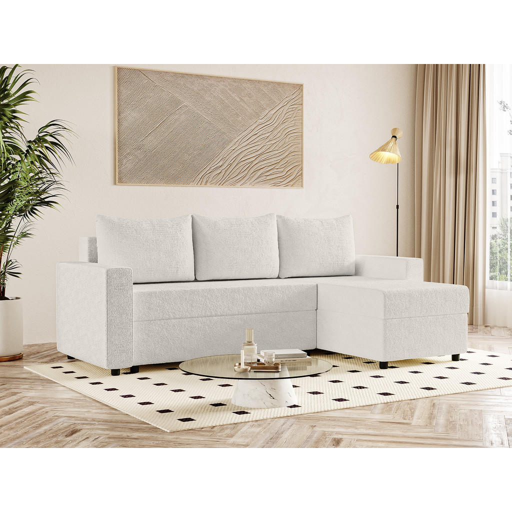 Thumbnail - Fedve Ecksofa, Weiß, Textil, L-Form,L-Form, 230x146 cm, Wohnzimmer, Sofas & Couches, Wohnlandschaften, Ecksofas