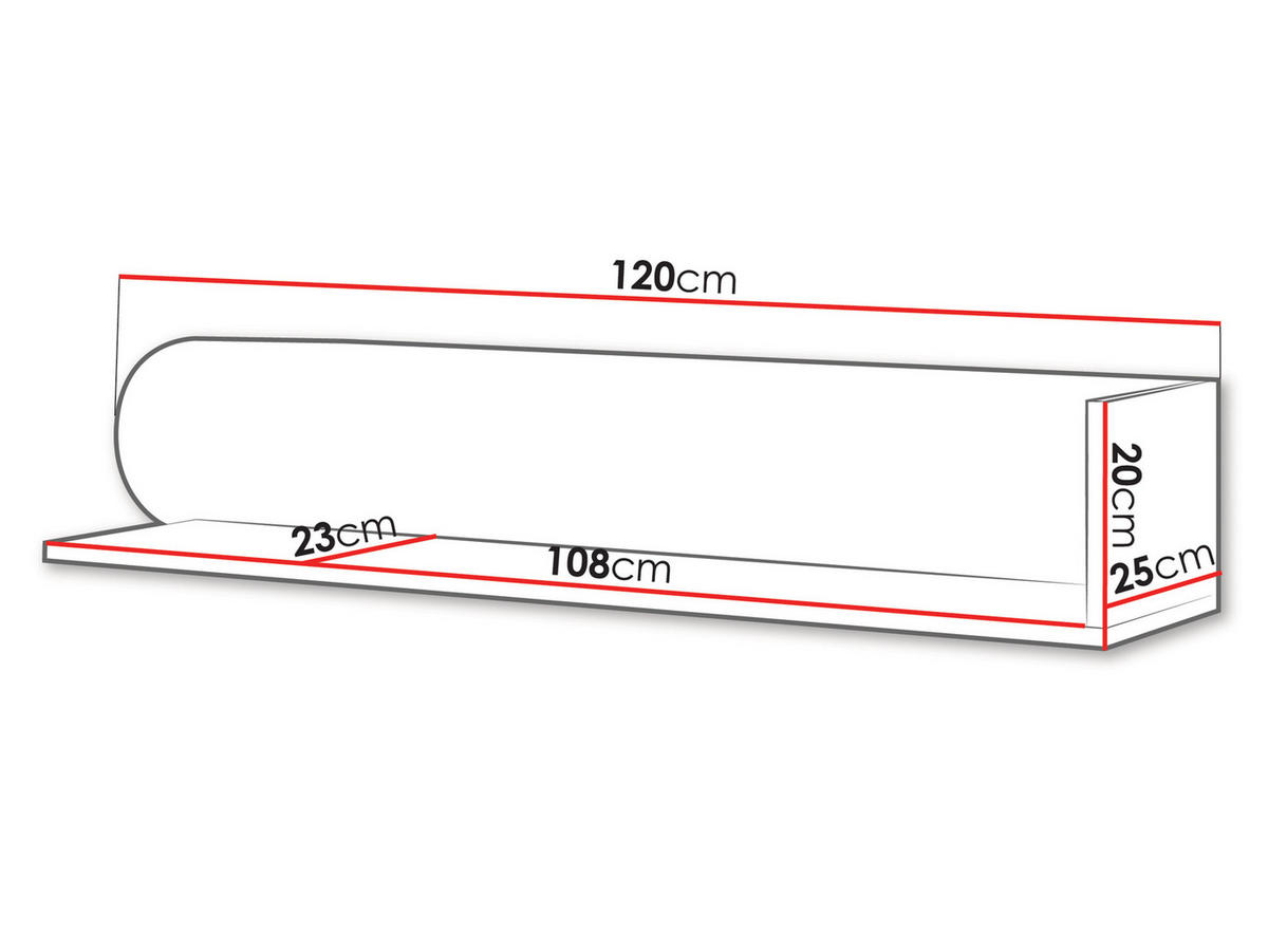 KINDER-WANDREGAL Lexi 120 15 - Eichefarben/Rosa, Holzwerkstoff (120/20/25cm) - MIRJAN24