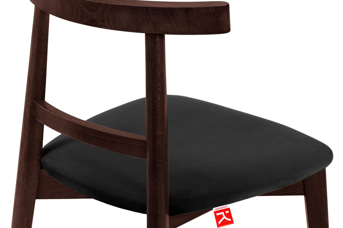 ESSTISCHSTÜHLE LILIO 2 St Vintage, Schwarz / Mahagoni - Schwarz, Holz/Textil (47/76/45cm) - KONSIMO®