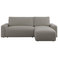 ECKSOFA ARGOS Grau Boucle - Schwarz/Grau, Kunststoff/Textil (245/150cm) - MKS