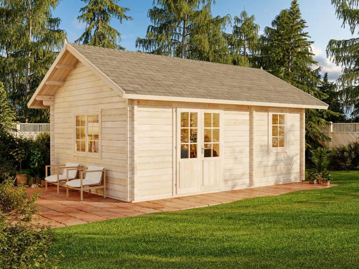 GARTENHAUS Holz Arizona - Naturfarben, Holz (678/338/488cm) - Alpholz