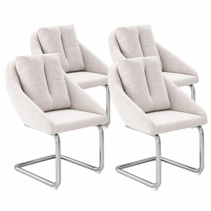 ESSZIMMERSTUHL 4er-Set ergonomisch Samt Beige - Beige, Metall (54/82/65.2cm) - Meubliv