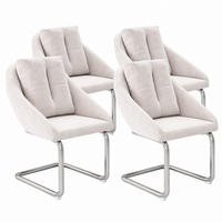 ESSZIMMERSTUHL 4er-Set ergonomisch Samt Beige - Beige, Metall (54/82/65.2cm) - Meubliv