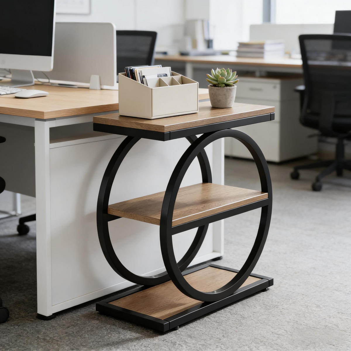 BEISTELLTISCH Schwarz-Braun 60/30/65 cm - Schwarz, Holzwerkstoff (30/60/65cm) - PANGIVO