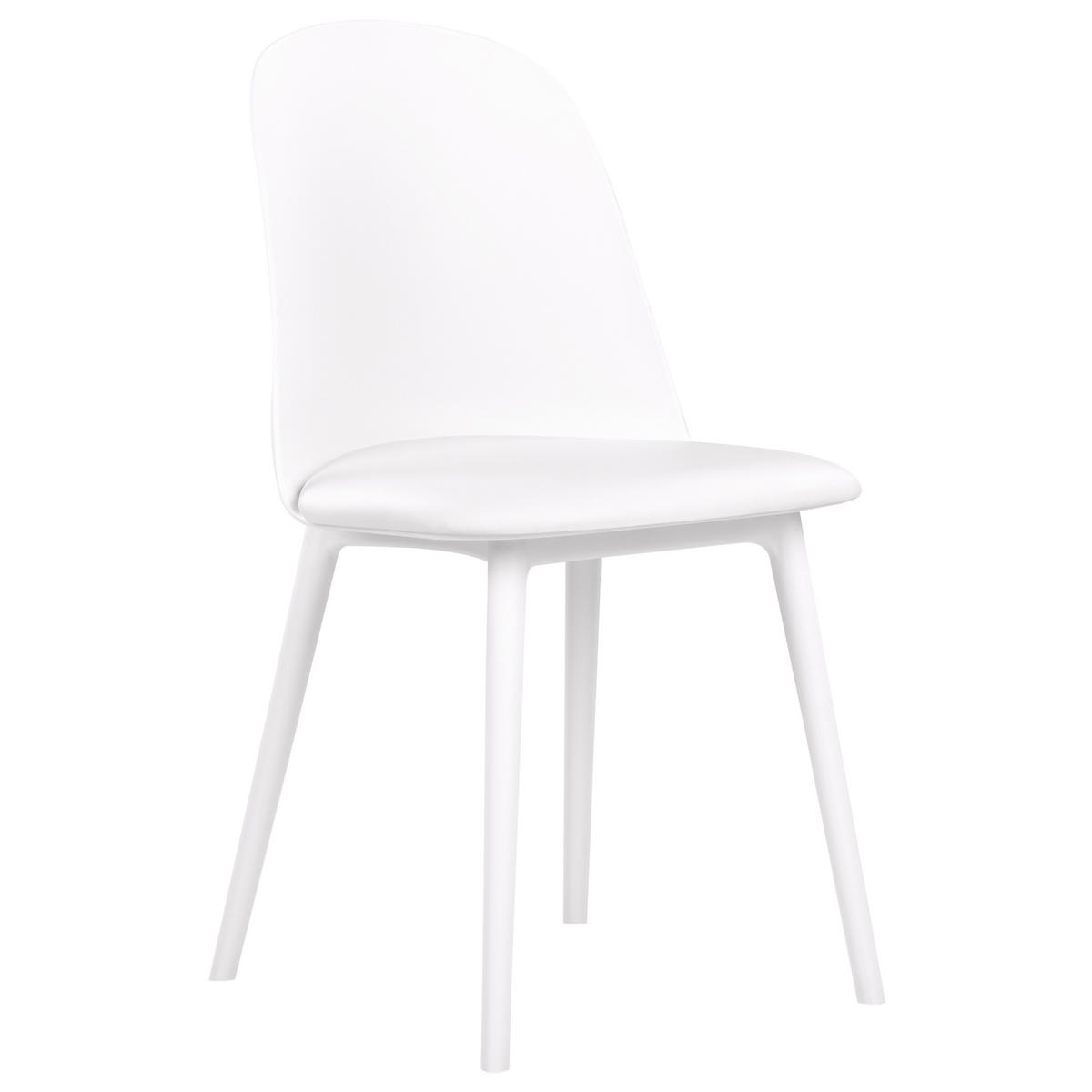 ESSZIMMERSTUHL 2er-Set Kunststoff/Kunstleder weiß Fomby - Weiß, Kunststoff (45/82/43cm) - Beliani