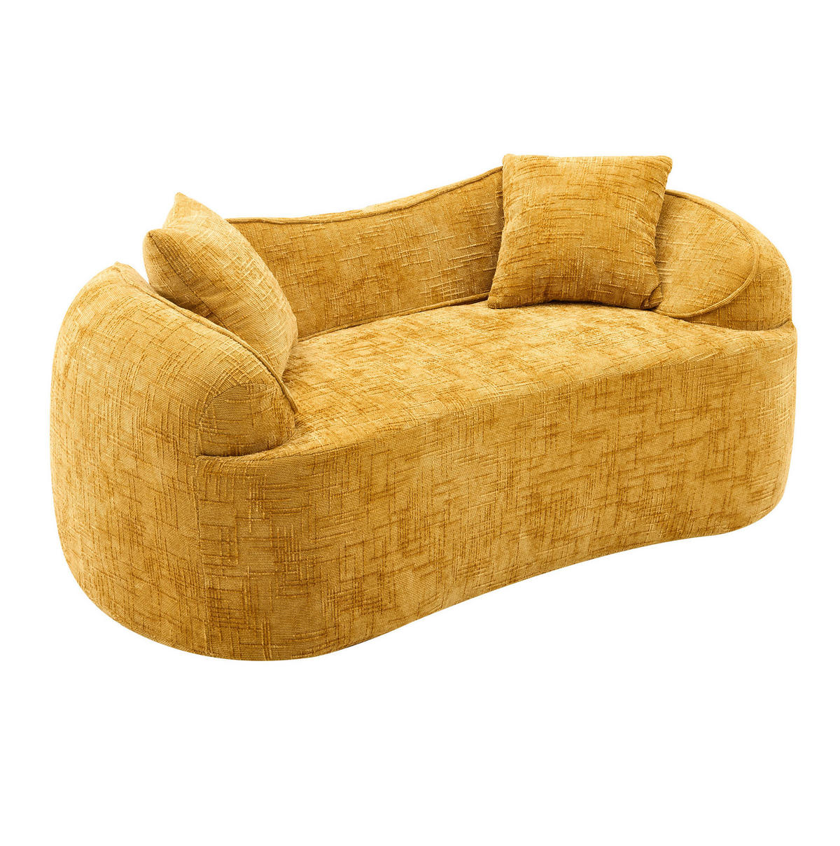2-SITZER Sofa 170/87/65 cm mit Armlehnen in Gelb – Schaumstoff- und Federkernkomfort - Gelb, Kunststoff (170/70/87cm) - BEAOK