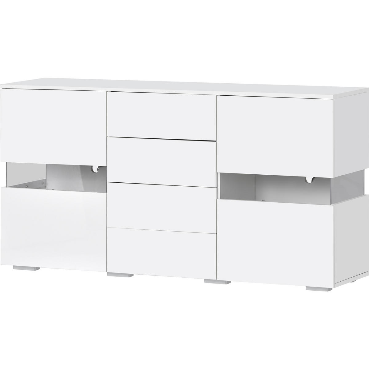 SIDEBOARD Weiß Hochglanz 145/35/72 cm - Weiß, Holzwerkstoff (145/72/35cm) - PANGIVO