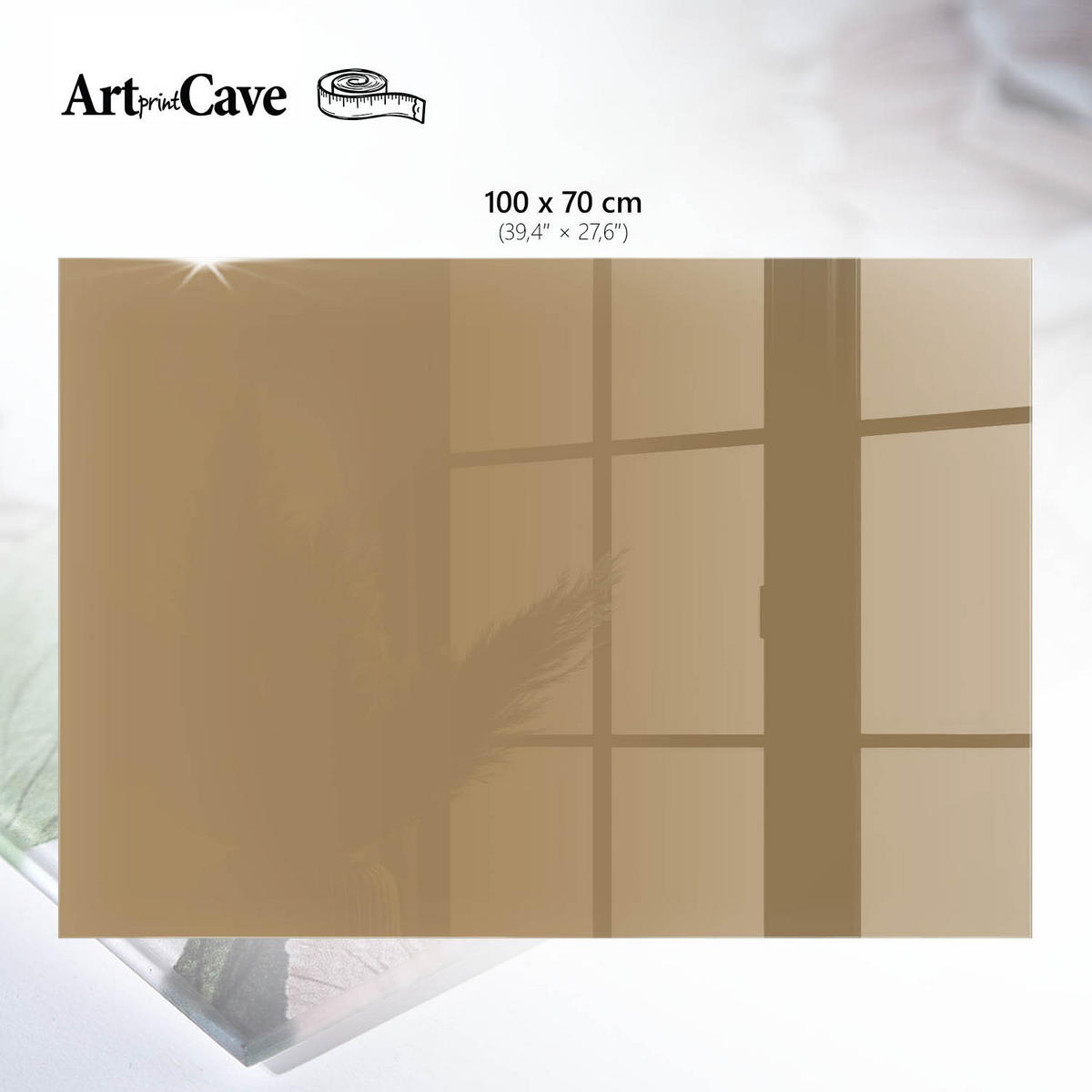TISCHPLATTE 100x70 cm – Braune Farbe - Grün, Glas (100/70/0.4cm) - Wallfluent