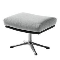 HOCKER mit Kreuzfuß - Chromfarben/Hellgrau, Textil/Metall (54/41/41cm) - home24