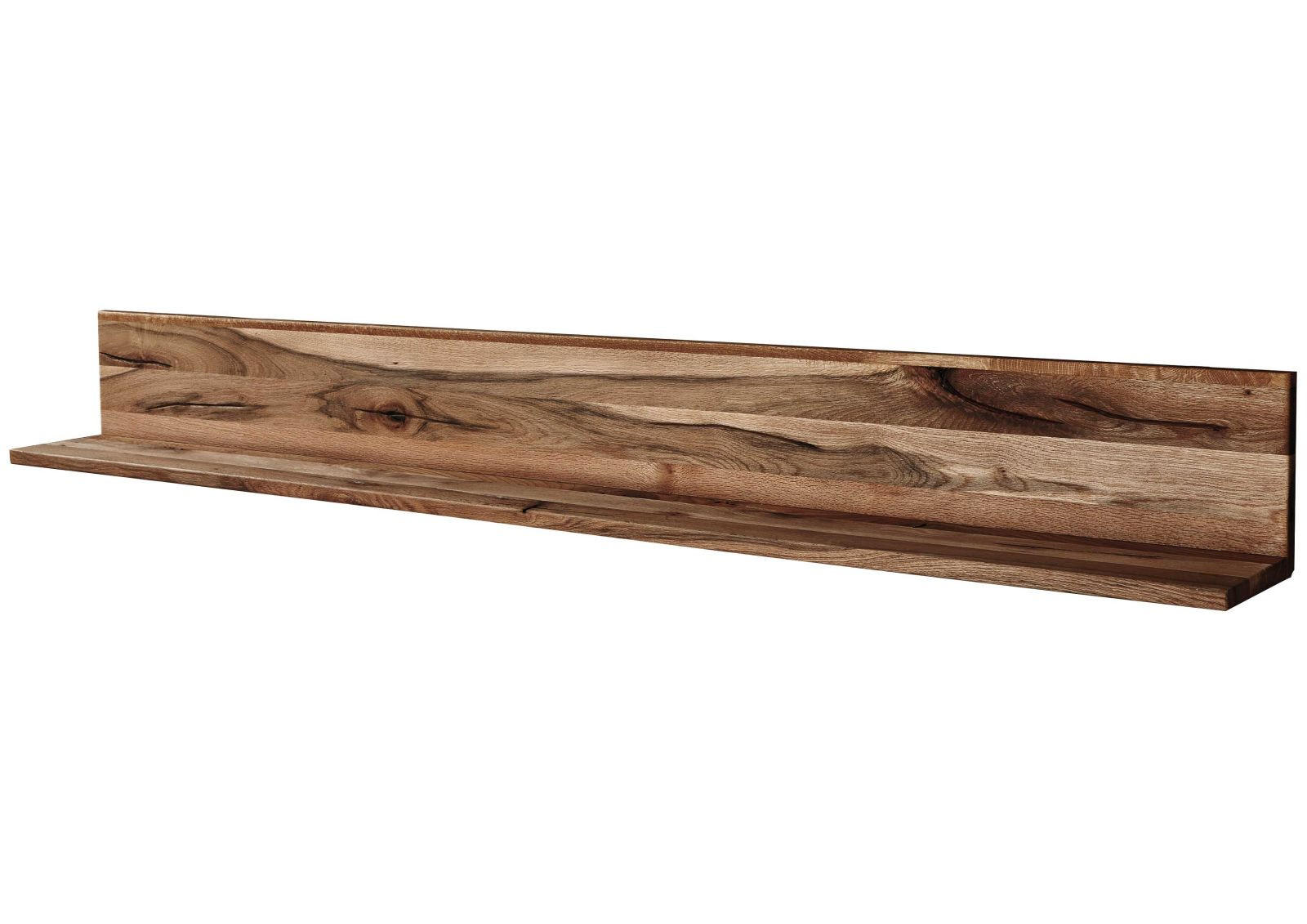 WANDREGAL Wild-/Zerreiche 202x17x19 Tabacco brown geölt MONTREUX #308 - Braun, Holz (202/19/17cm) - Massivmoebel24