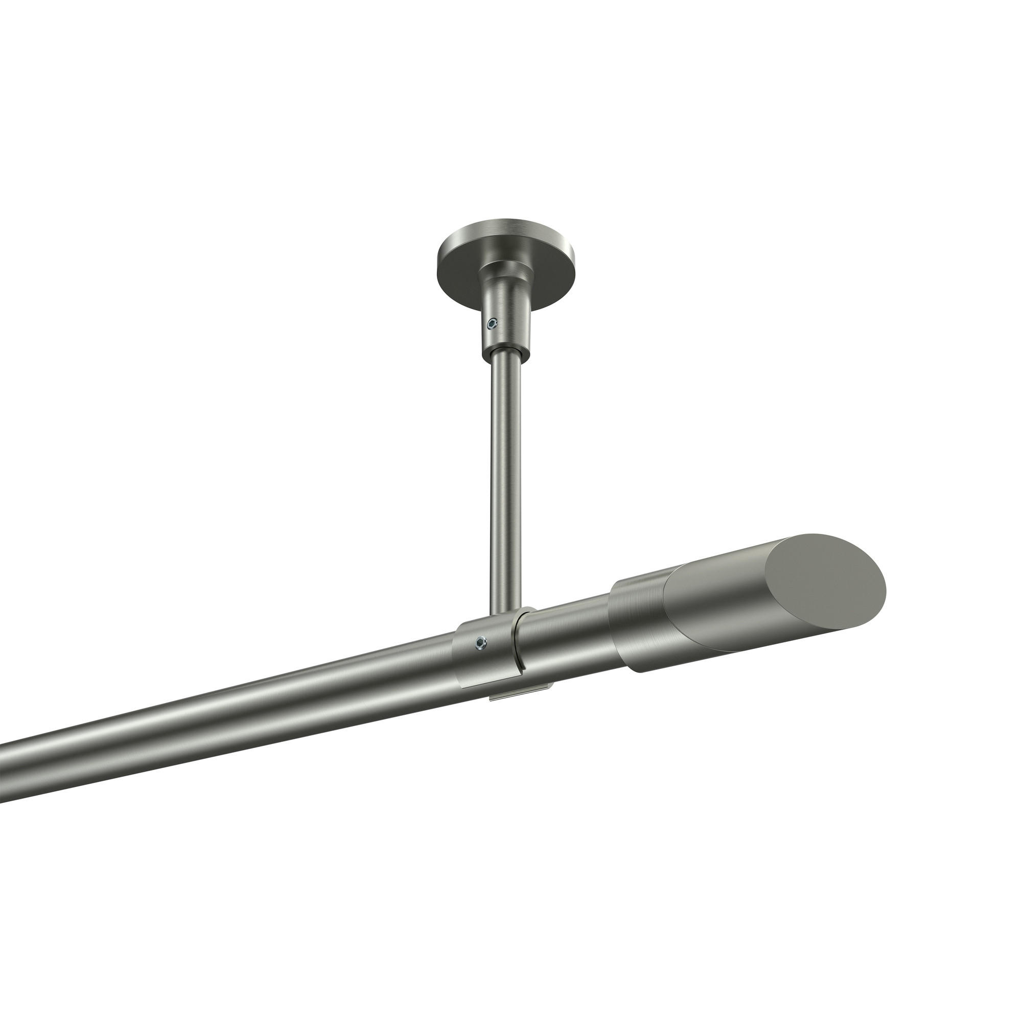 GARDINENSTANGEN-SET Sonette Verano 100 cm, 1-läufig, 20 mm Ø Edelstahl-Optik - Edelstahlfarben/Silberfarben, Metall (100cm) - INTERDECO