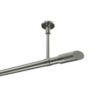 GARDINENSTANGEN-SET Sonette Verano 100 cm, 1-läufig, 20 mm Ø Edelstahl-Optik - Edelstahlfarben/Silberfarben, Metall (100cm) - INTERDECO
