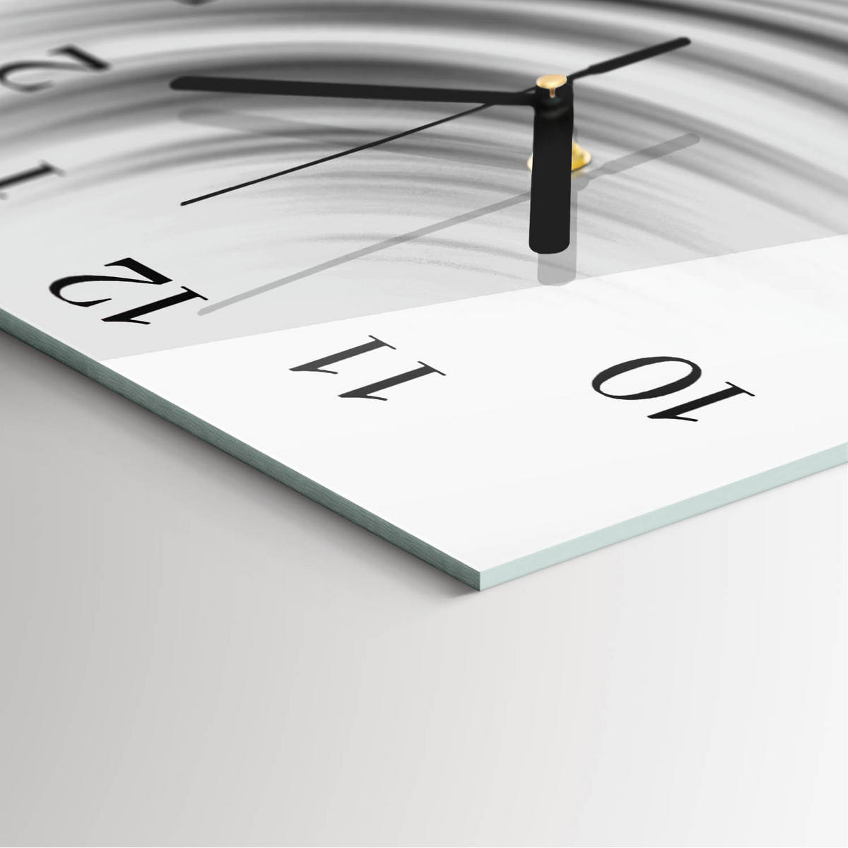 WANDUHR 30x30 cm - Abstraktion - Weiß, Glas (30/30/0.4cm) - TULUP