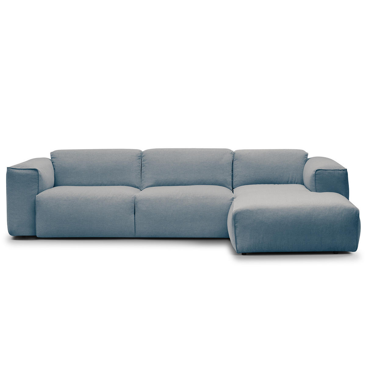 3-SITZER ECKSOFA mit Longchair - Blau/Schwarz, Kunststoff/Textil (284/173cm) - home24