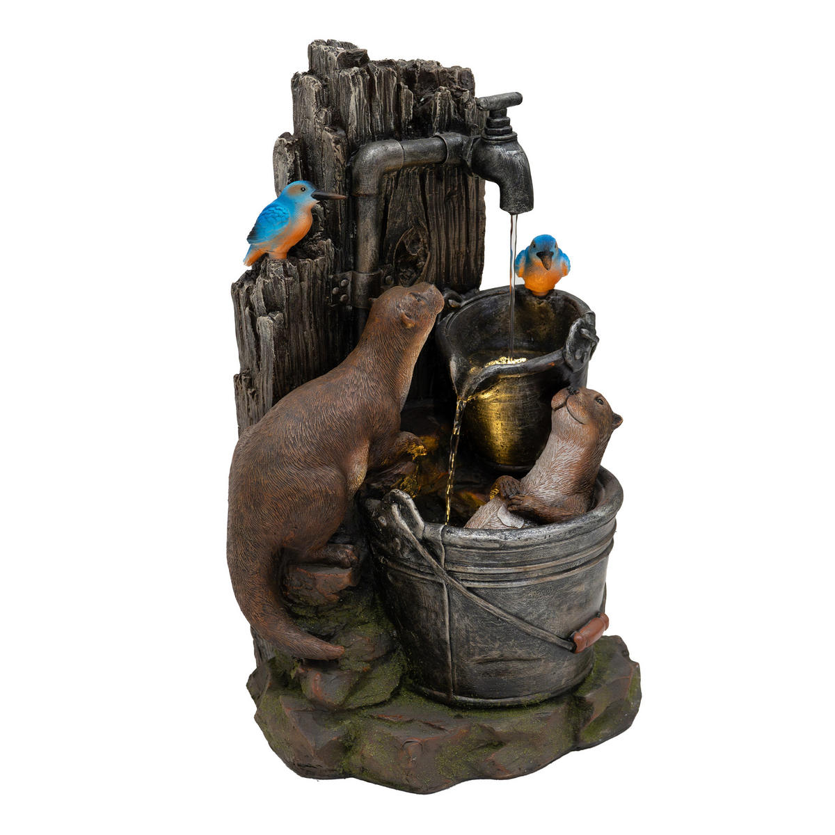 GARTENBRUNNEN "Otter Oasis" - Grau, Kunststoff (38.5/30/62cm) - Monstershop