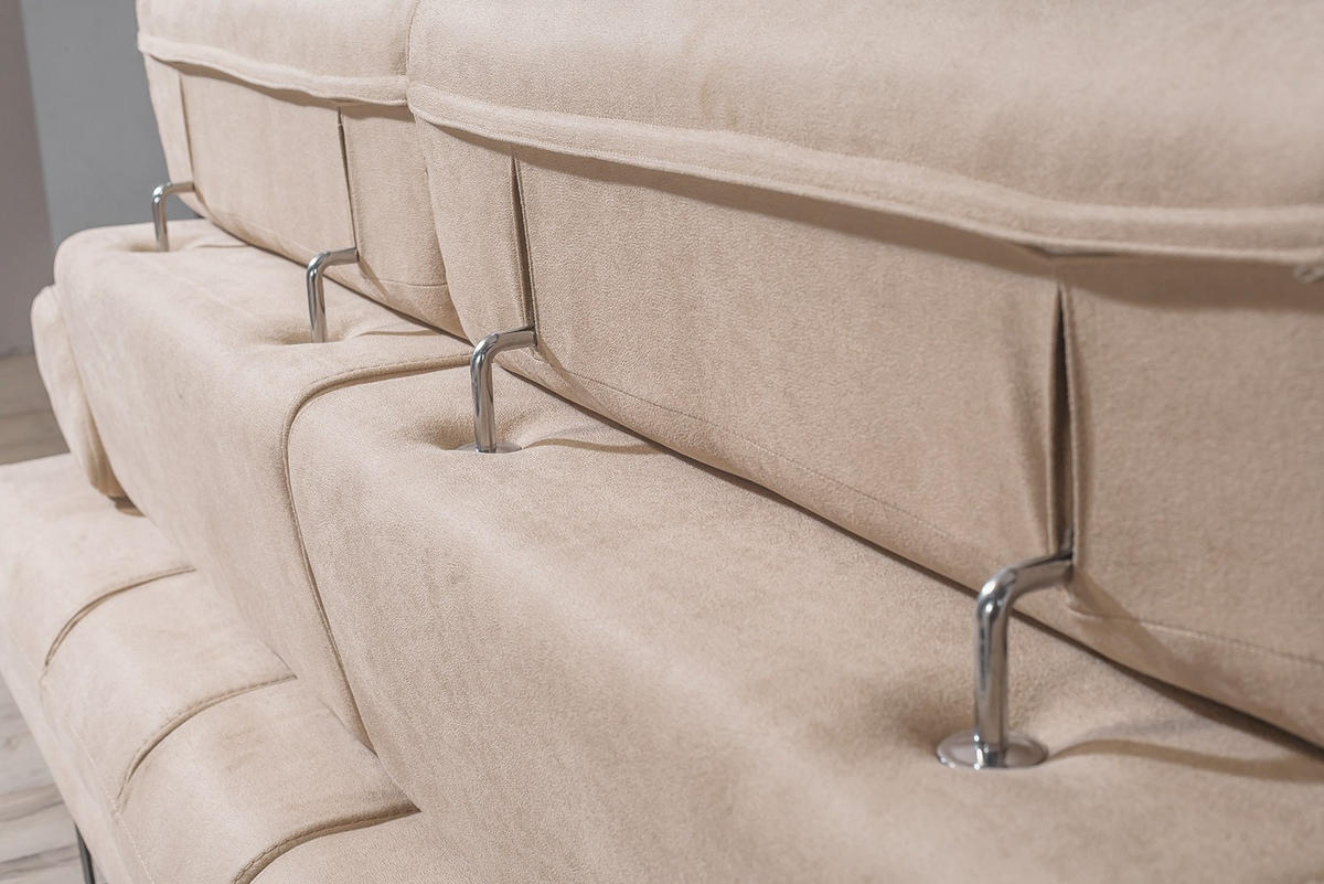 2 Sitzer SOFA Energy Nubuk Beige - Beige, Textil/Metall (200/80/100cm) - Villa Möbel