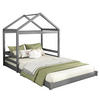 HAUSEBETT 140 x 200 cm in Grau，Minimalistischer Stil - Grau, Holz (140/200cm) - KOMHTOM