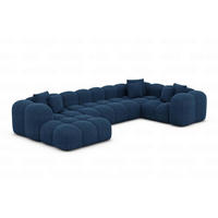 WOHNLANDSCHAFT Cloud Blau Strukturstoff - Blau, Kunststoff (314/72/184cm)