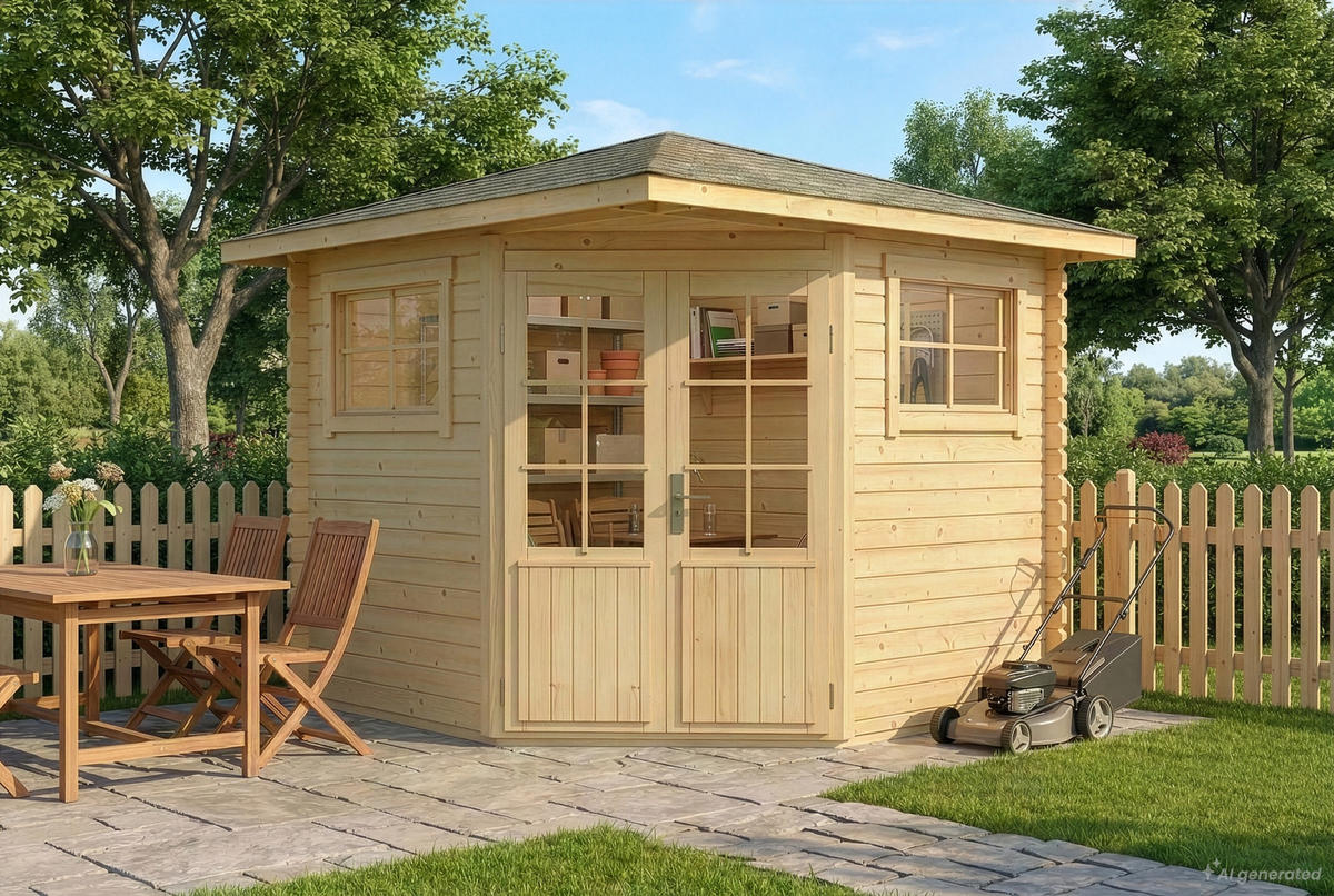 GARTENHAUS Holz Sunny - Naturfarben, Holz (269/257/269cm) - Alpholz
