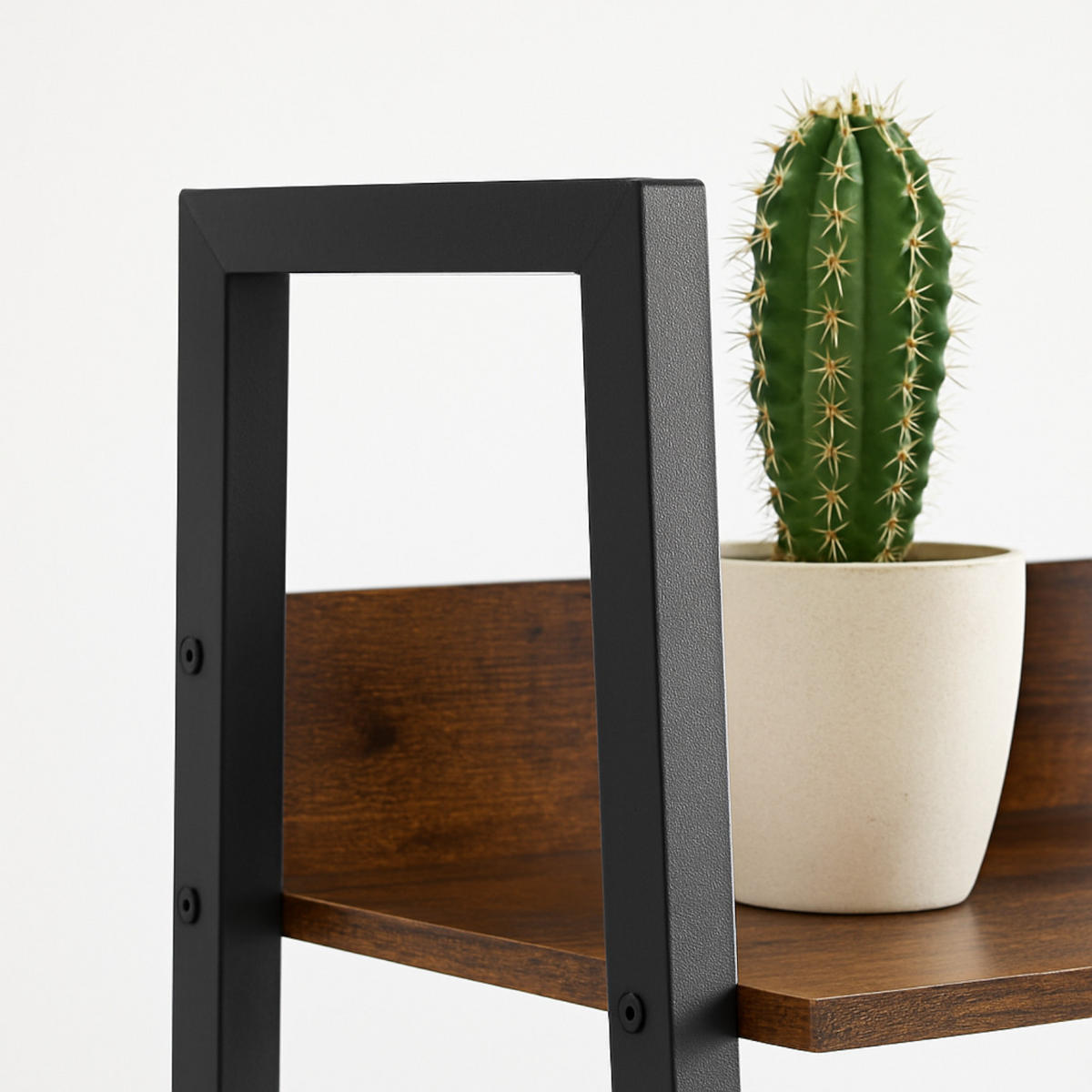 STANDREGAL Holzoptik Metall Dunkelbraun Schwarz Bücherregal 170×34x30 cm - Dunkelbraun/Schwarz, Holzwerkstoff/Metall (30/170/34cm) - Begryf