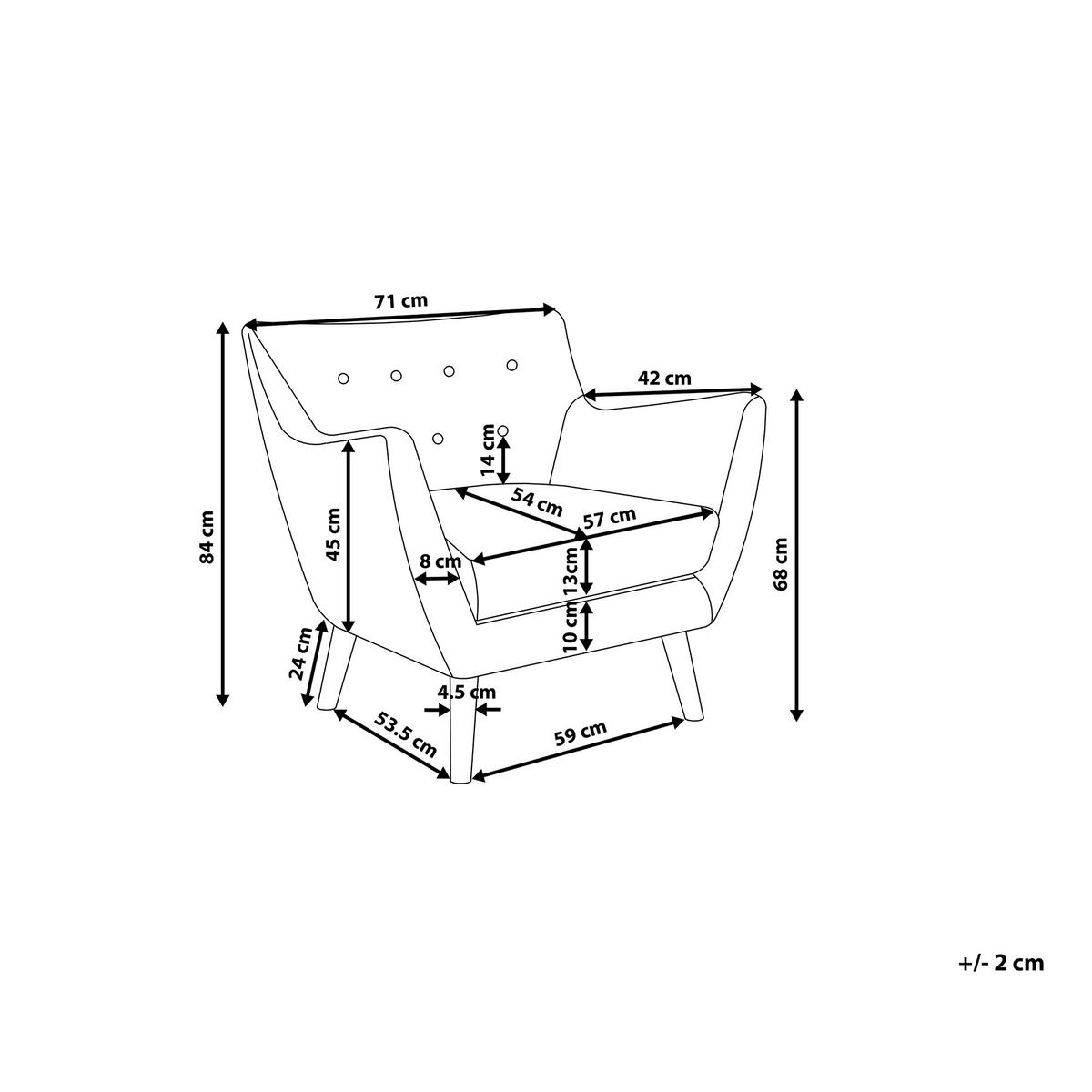 SESSEL Polsterbezug Grau Drammen - Grau, Holz/Textil (71/84/54cm) - Beliani