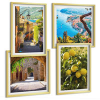 BILDER SET 4er Set - 50x50 cm & 40x60 cm Goldrahmen - Straßen am Meer, ein Meer aus Zitronen - Goldfarben, Kunststoff (50/50cm) - TULUP