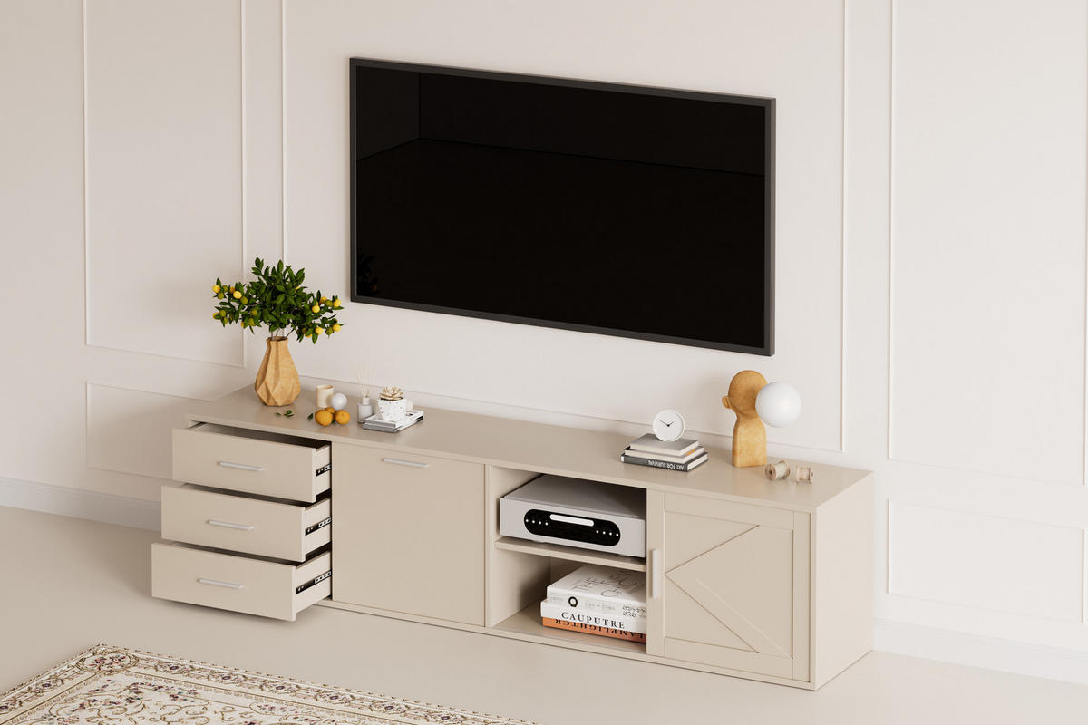 TV-SCHRANK in 180/45/35 cm - Kaschmir, Holzwerkstoff (180/45/35cm) - HOMAVO