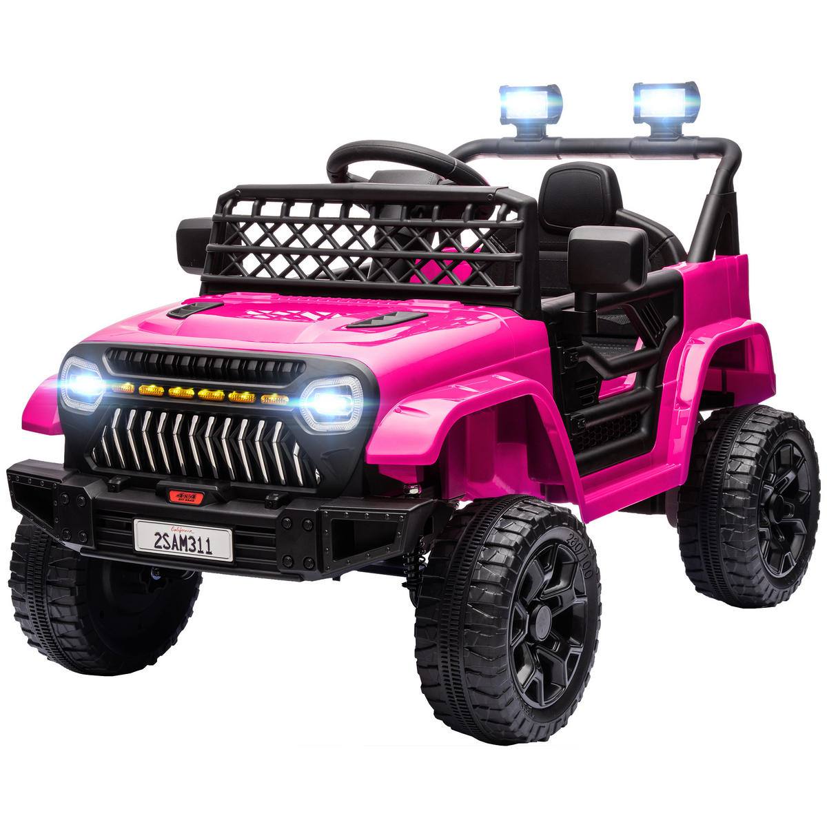 ELEKTROAUTO DE-06282 12V mit 2,4G Fernbedienung und Doppelmotor Rosa - Pink, Kunststoff/Metall (95/62.5/65cm) - ComfortXL