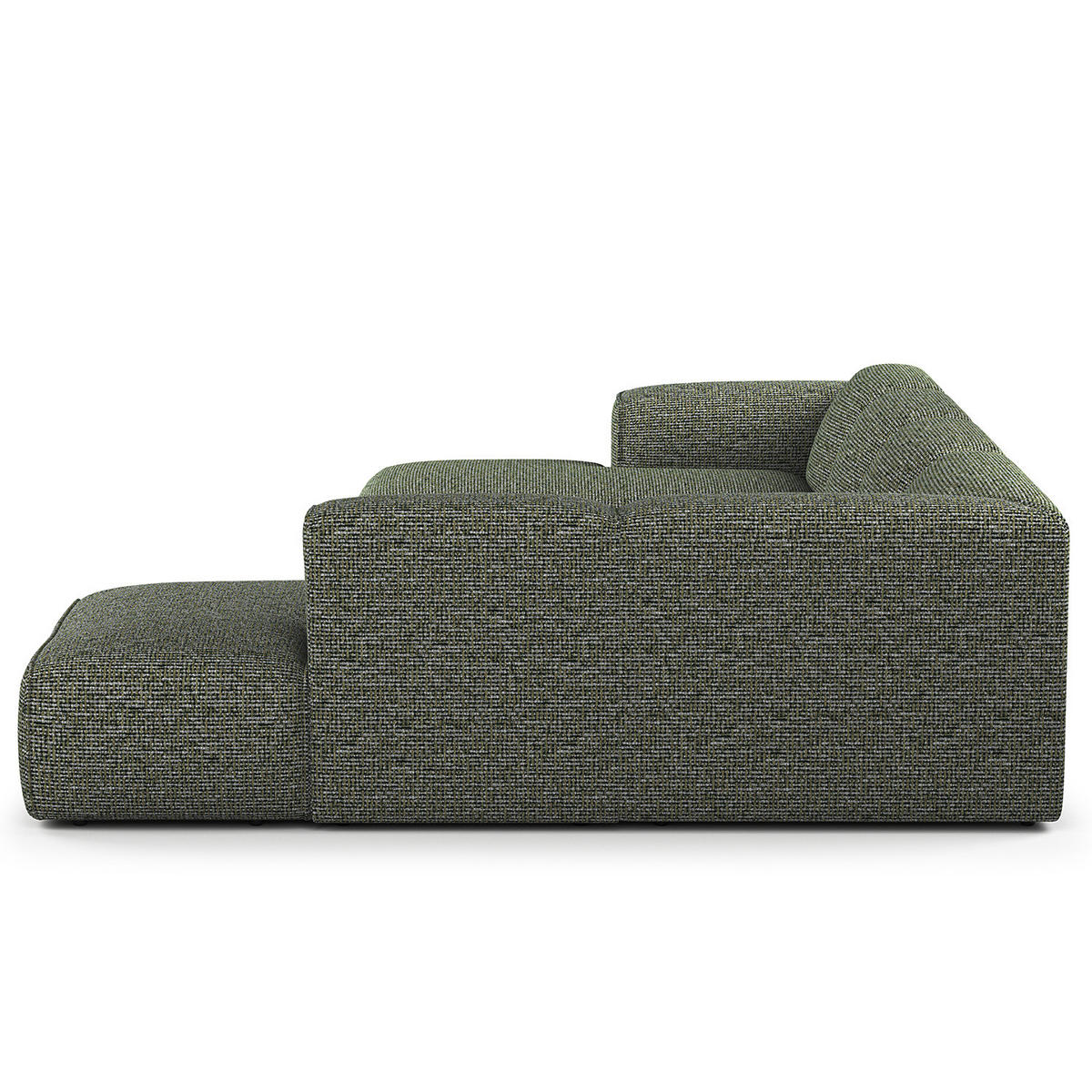 WOHNLANDSCHAFT mit Longchair - Schwarz/Grün, Kunststoff/Textil (325/71/235cm) - home24