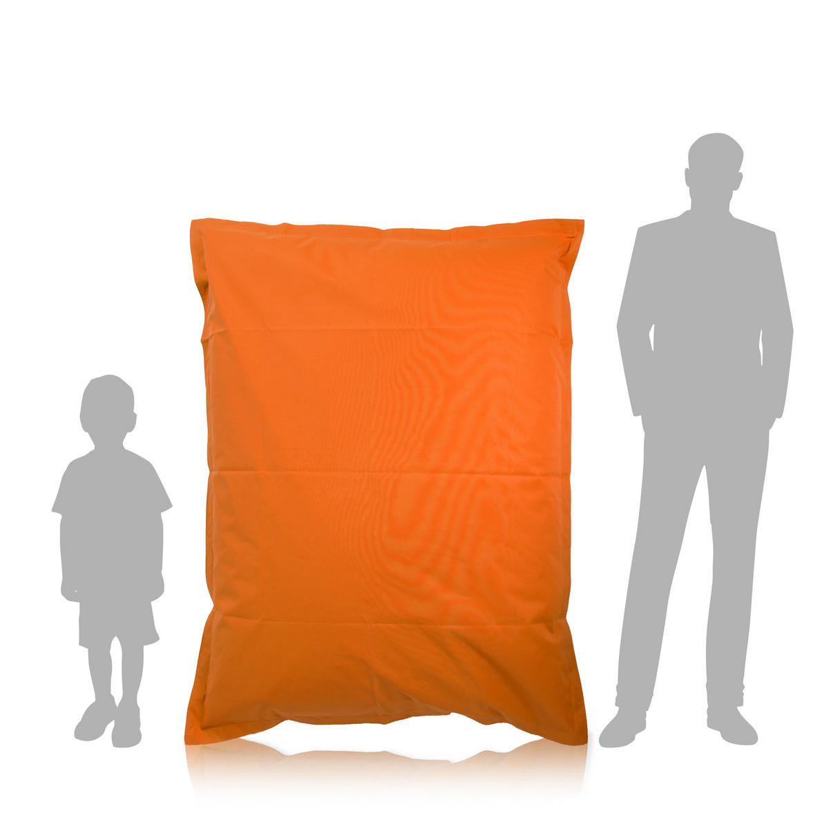 SITZSACK XXL 2er Set "Square" + "BeBi" - Orange, Textil (140/25/180cm) - Green Bean