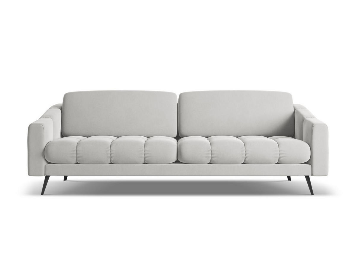 4-SITZER-SOFA Samt Stoff Grau - Silberfarben/Schwarz, Textil/Metall (238/80/95cm) - Makamii