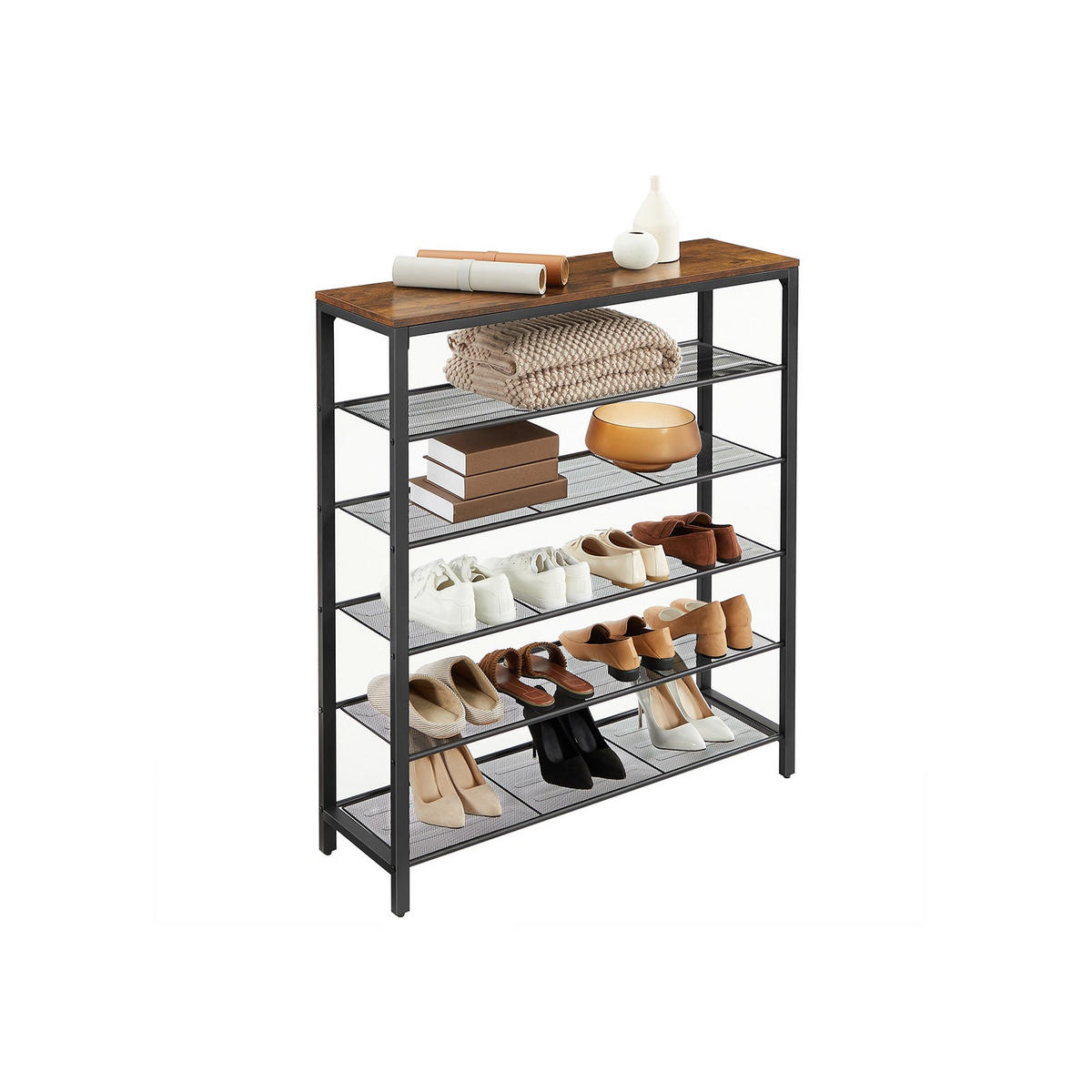 SCHUHREGAL - Braun, Holzwerkstoff (30/110/100cm) - Hansiro