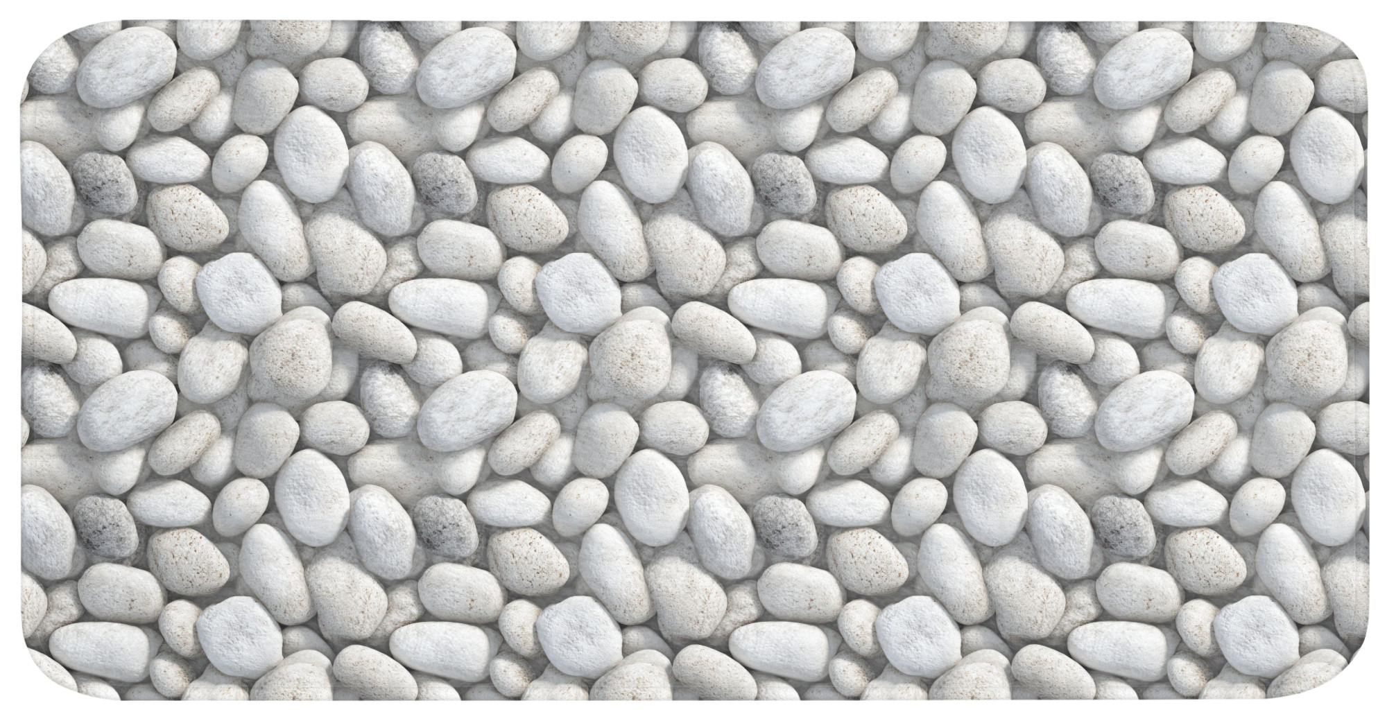 BADEMATTE Steine - Grau - Oval 120x60 cm - Hellgrau, Kunststoff/Textil (120/60cm) - OnlyWow