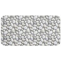 KOUPELNOVÁ PŘEDLOŽKA Kameny - šedé - oválné 120x60 cm - světle šedá, textil/plast (120/60cm) - OnlyWow