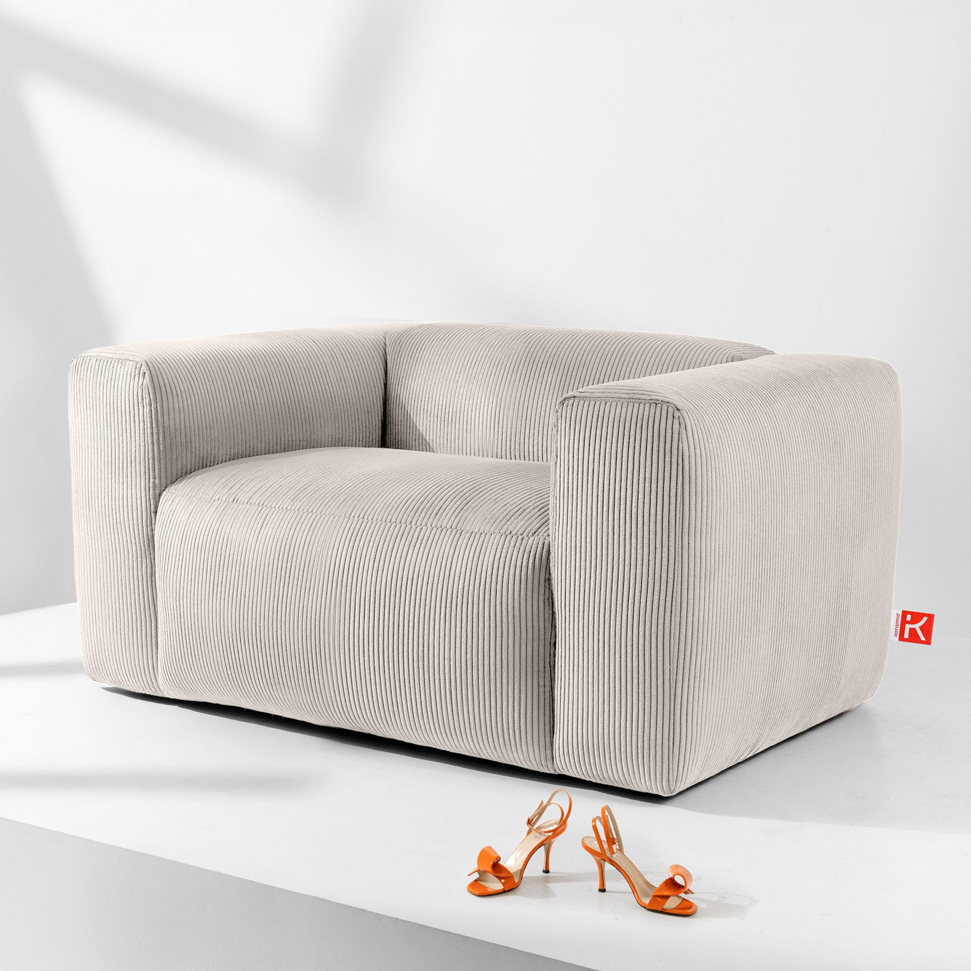 SESSEL BUFFO - Creme, Holzwerkstoff (130/73/96cm) - KONSIMO®