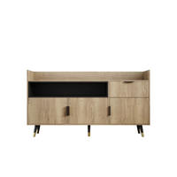 SIDEBOARD mit Schubladen, offenen Regalen und Schwingtüren - Naturfarben, Holzwerkstoff (160/82/35cm)