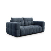 SOFA CLOUDI 2,5-Sitzer, marineblau - Blau/Schwarz, Holz/Textil (211/89/104cm) - Courtois Laville